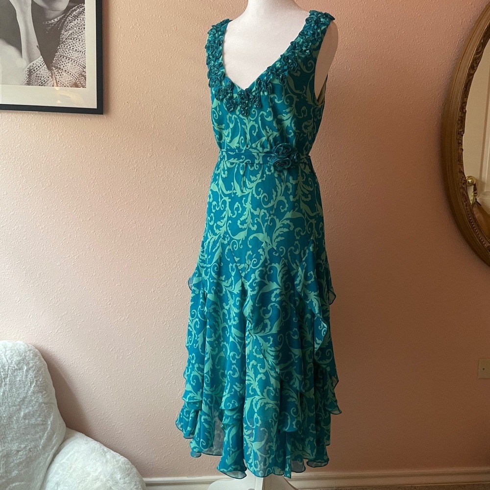 Early 2000s Whimsy Fairy‎ Floral Tiered Ruffle Dress